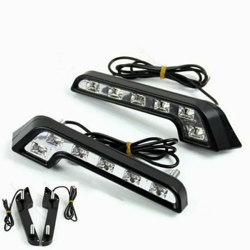 2 шт. 6LED фар дальнего света Противотуманные фары 12V DRL Противотуманные светильник белый для авто