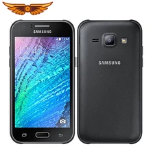 Original desbloqueado samsung galaxy j1 j100 4.3 polegadas duplo núcleo 4gb rom 5mp câmera sim duplo android telefone móvel