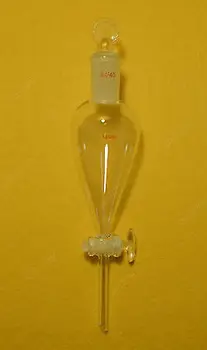 

125ml,24/40,Lab Pyriform Separatory Funnel,Glass Stopcock,With The Cap