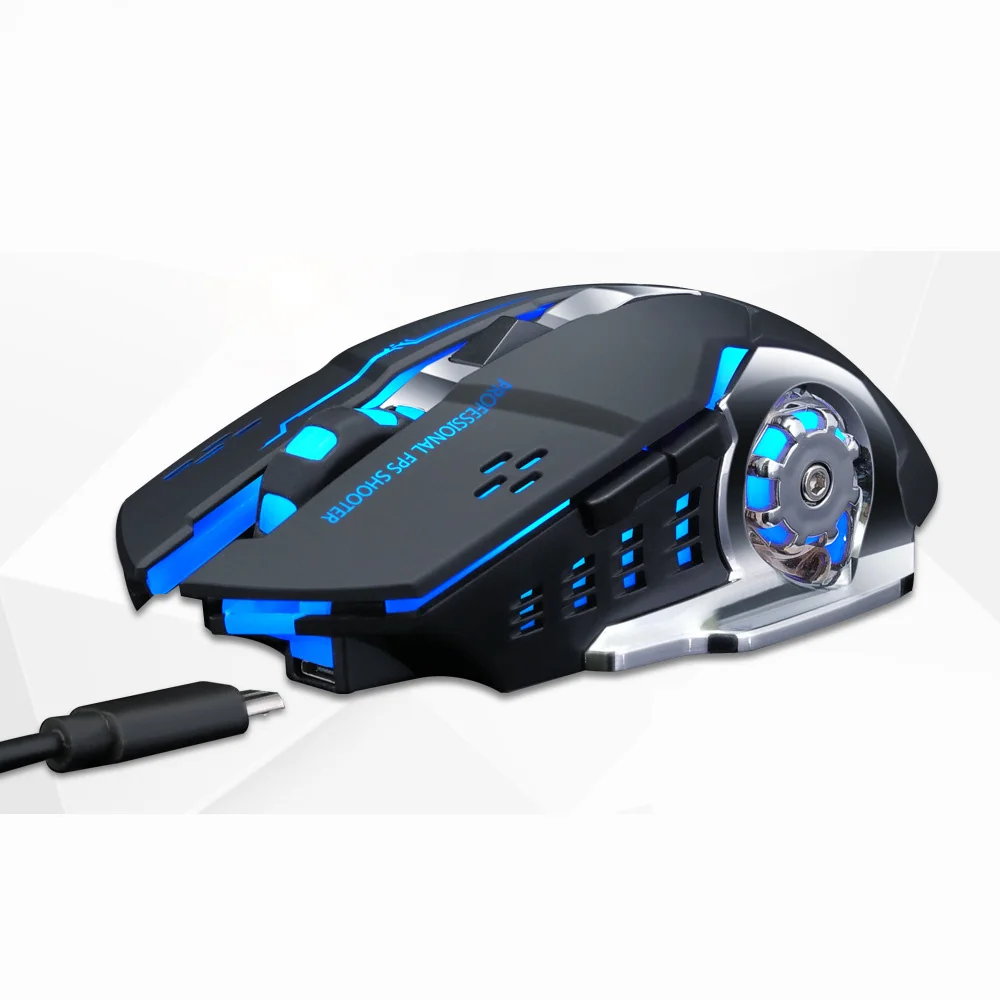 Gearwheel Беспроводная игровая мышь с подсветкой перезаряжаемая светящаяся USB 2 4 ГГц