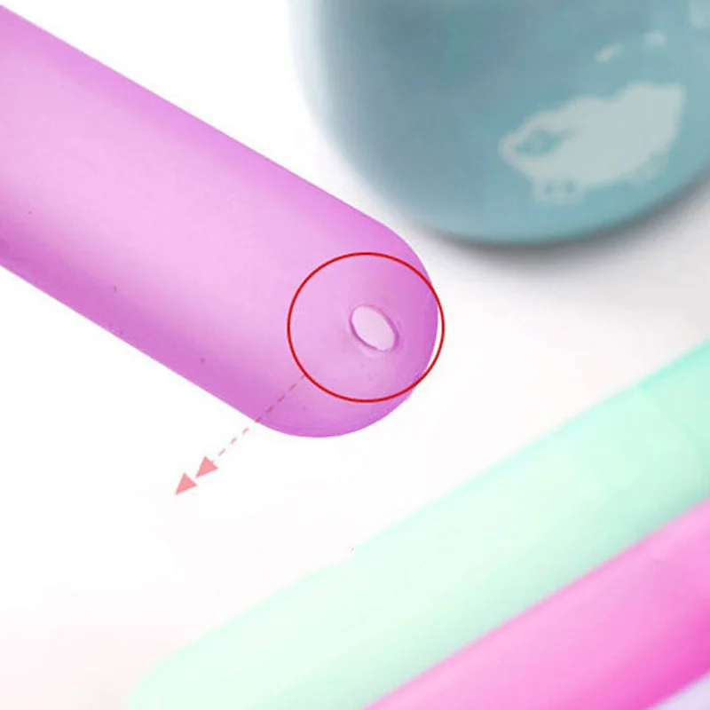 4 Pcs Portable Travel Camping Toothbrush Protect Holder Candy Color Case Cover Box-MS