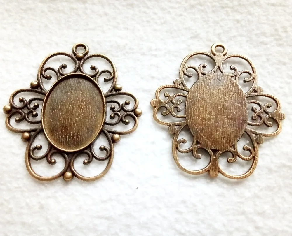 

8 шт. внутренний размер 30x20 мм внешний размер 56x52 мм античная бронза любовь пустая овальная нить Камея Кабошон основа