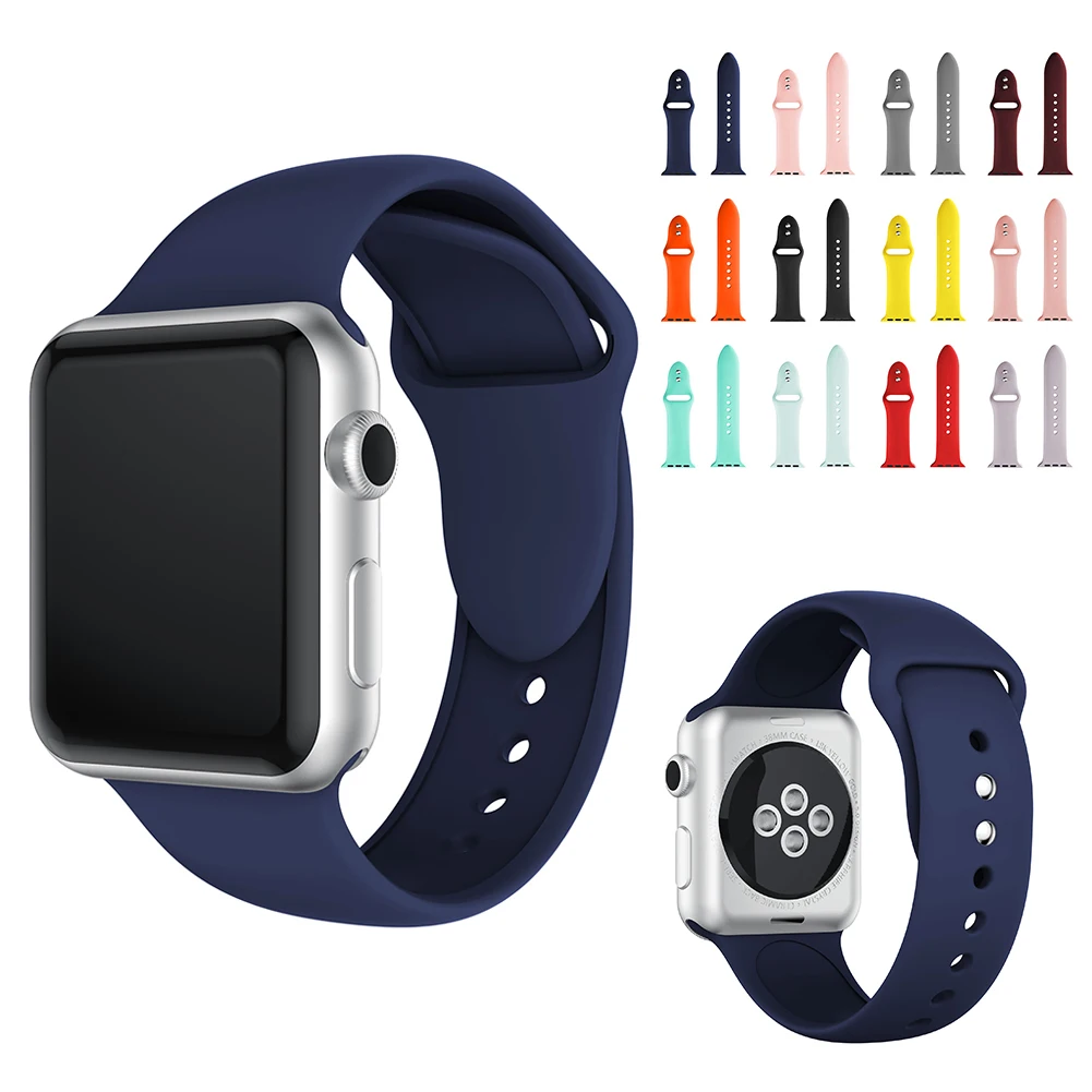Новинка 2018 мягкий силиконовый спортивный ремешок для Apple Watch Series 1 2 3 4 38 мм 42