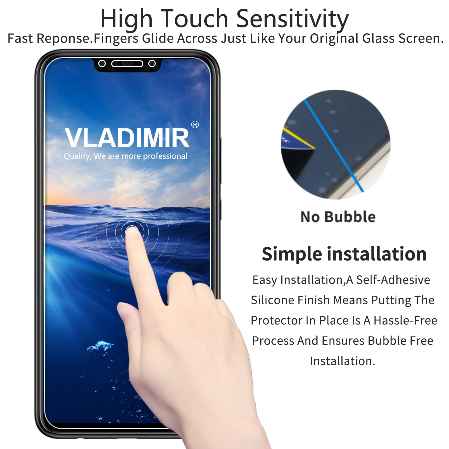 Vladimir 9 H 2.5D не полное покрытие закаленное стекло для huawei Nova 3 3i Защитная пленка P Smart