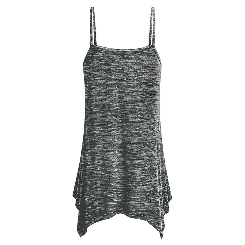 

1PC Sexy V-Neck Sling Summer Women Solid Color Loose Strap Irregular Hem Strap Top
