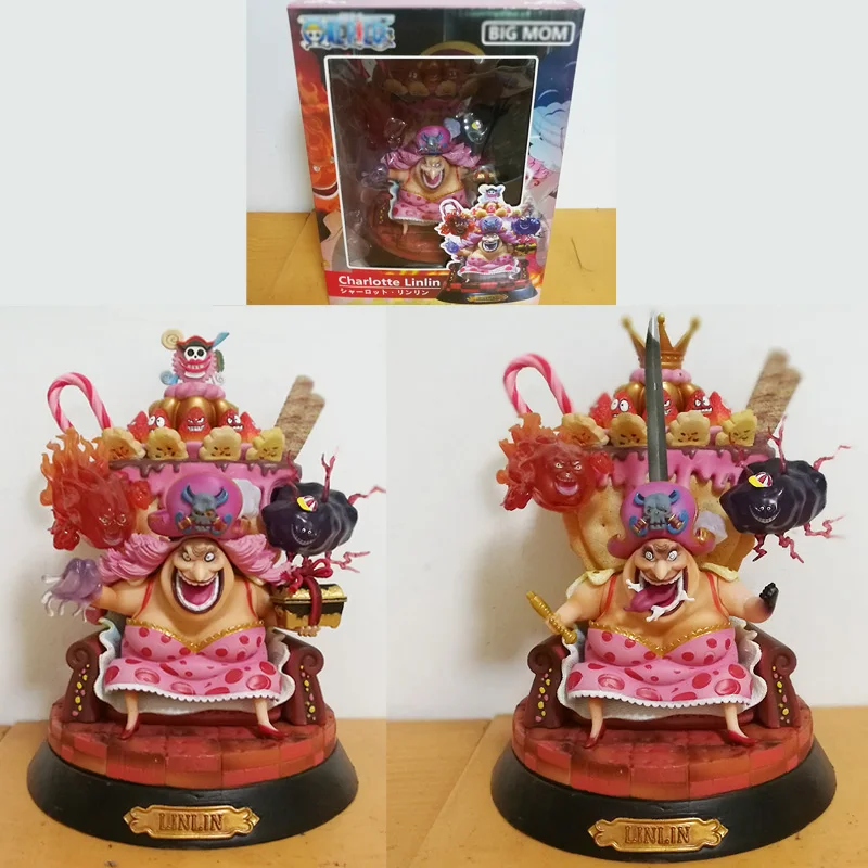 New Arrival 100% Real Pics One Piece GK Big Mom PVC Action figure toy Doll Charlotte Linlin Collection OP Model Gift