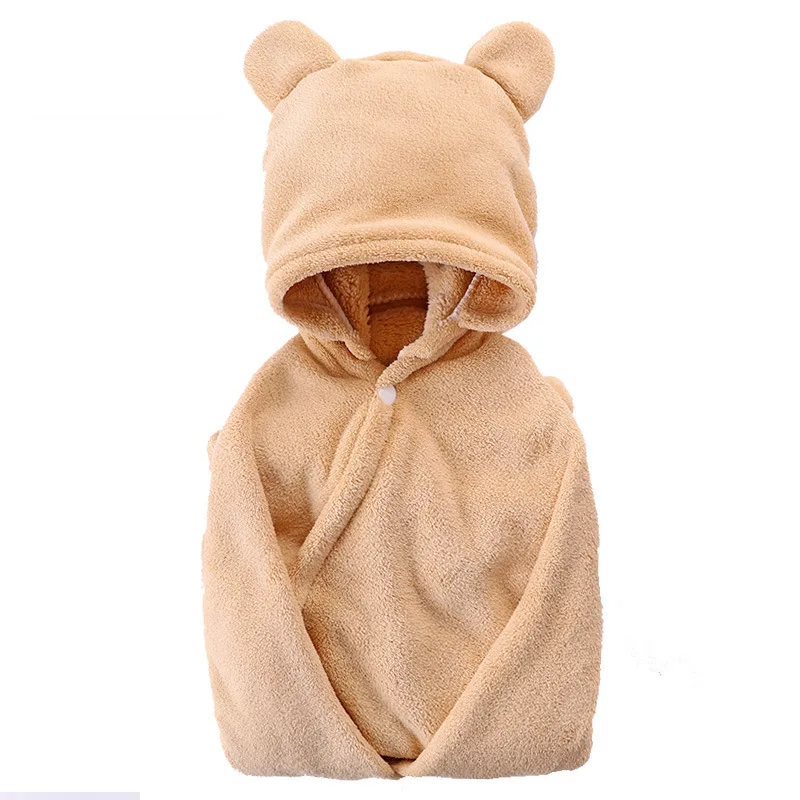 65*110cm Baby Cotton Bath Towel Kid Hooded Bathrobe Baby Newborn Stuff Boys Girls Cartoon Soft Children Infant Beach Bath Towel