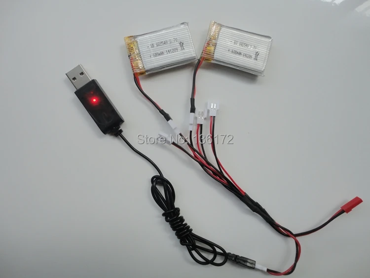 Аккумулятор 3 7 в 650 мАч 20c + зарядное устройство с USB кабелем для дрона X5C X5 X5SC X5SW 1 2 4G