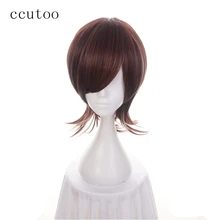 Ccutoo 40 см коричневый блонд смешанный короткие прямые синтетические парики, костюм для косплея термостойкие вечерние парики