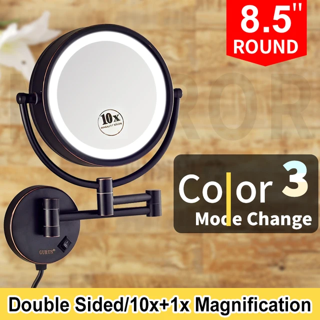 Gurun Wall Mount Bathroom Led Lighted Makeup Mirror With 10x 1x Gurun Wall Mount Bathroom Led Lighted Makeup Mirror With 10x 1x Magnifying Double Sided Shaving