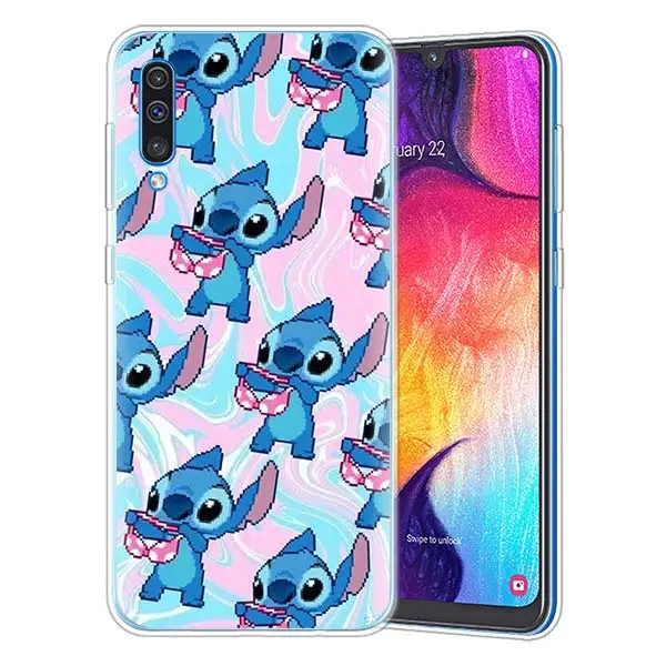 Cartoon Cute Stich Silicone Case for Samsung Galaxy A71 A51 A90 5G A50 A70 A40 A20e A10 A30 A80 A8 Plus A7 A9 Cover - Цвет: 06