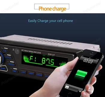 

2108 new USB 520-UT Car MP3 Player FM Radio 1 din oversea warehouse free shipping 7 colors LED display