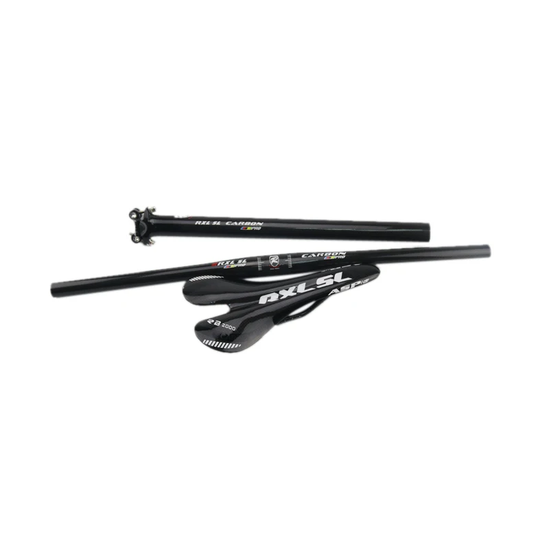 MTB الكربون دراجة المقود RXL SL برو الكربون الألياف MTB دراجة مجموعة شقة المقود + السرج + Seatpost + الجذعية دراجة أجزاء الأسود