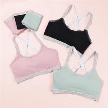 Комплект бюстгальтеров, мягкий бюстгальтер без косточек, Удобный беспроводной Женский Комплект бюстгальтеров свободного размера, кружевной бюстгальтер без косточек, сексуальный женский бюстгальтер, укороченный топ, трусики