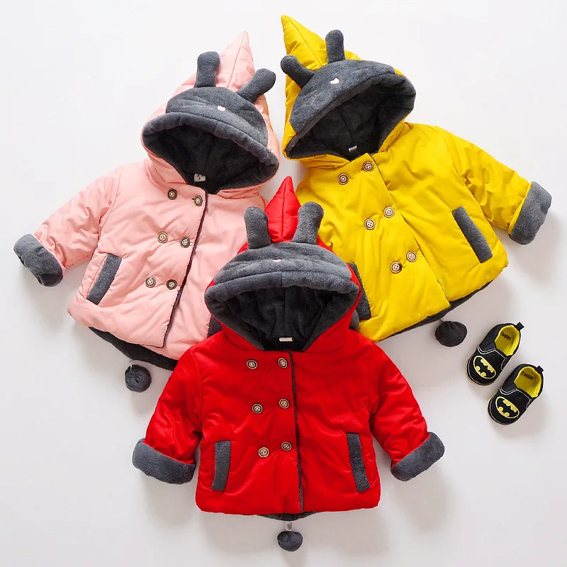 Новые для маленьких мальчиков и девочек Пальто для будущих мам с капюшоном унисекс зима-осень 9m-2 лет размер одежды 7bt042
