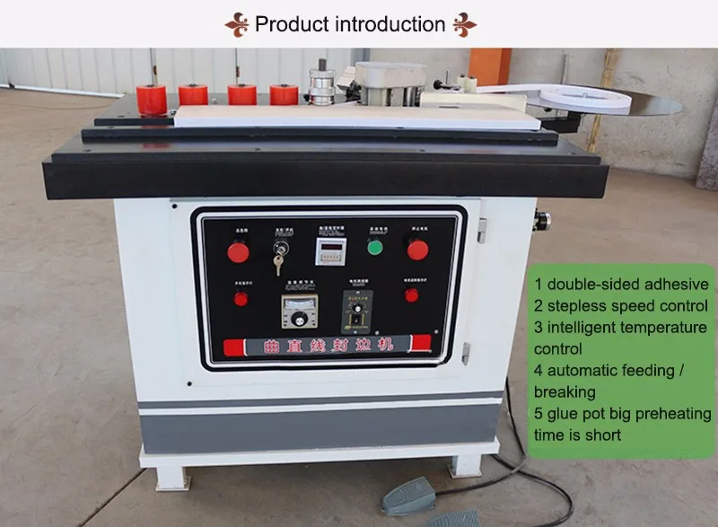 Деревообработка кромкооблицовочная машина Ручное использование машины для кривой и прямая деревянная двухсторонний клей кромкооблицовочная машина FC1001S