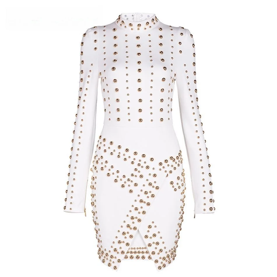 Новое Женское платье 2017 Роскошная брендовая одежда с длинным рукавом Элегантный