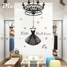 DICOR барокко вальс черные настенные наклейки платье Сияющая Звезда для девушки комнаты декор магазин одежды DIY настенные наклейки QTM363