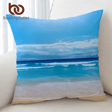 Постельные принадлежности Outlet пляжный чехол для подушки яркий 3D синий морской мягкий Диванный плед подушки не выцветает микрофибра постельное белье 45 см x 45 см 70 см x 70 см