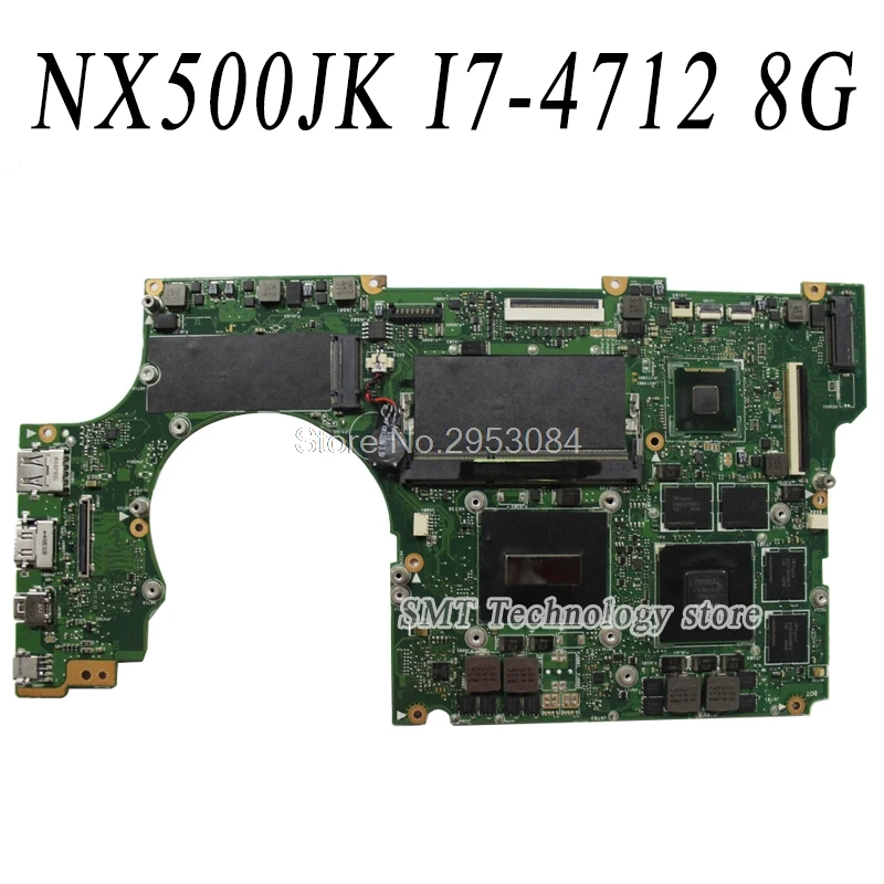 Laptop Motherboard For Asus NX500 NX500JKA NX500JK REV2.0 Mainboard With i7-4712HQ GT850M 2G Ram 8G