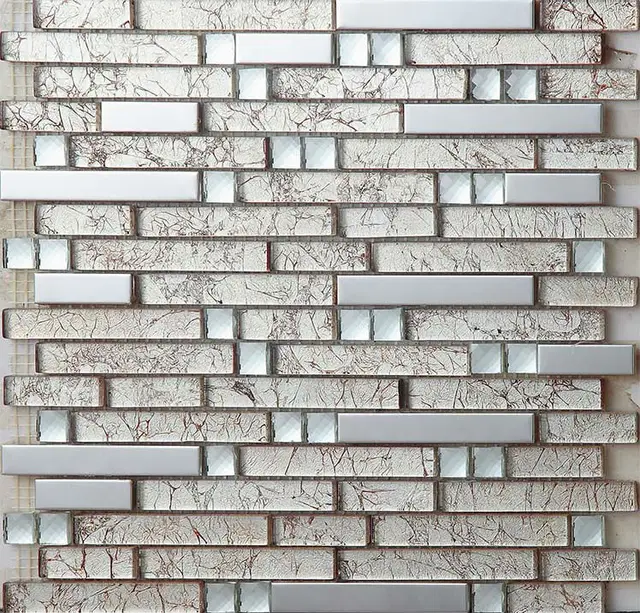 Stainless Steel Tiles Kitchen Backsplash Diamond Crystal Gl Metal Stainless Steel Tiles Kitchen Backsplash Diamond Crystal Gl Metal Mosaics With Porcelain Base 185 Silver Metallic Wall Tile