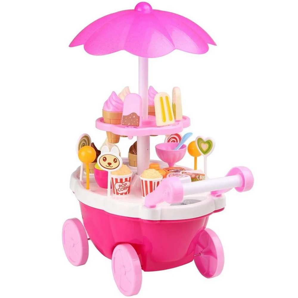 Дети моделирование мини конфеты сладкий Icecream десерты еда Мороженое магазин тележка магазинная Тележка для покупок ролевые игры игрушки