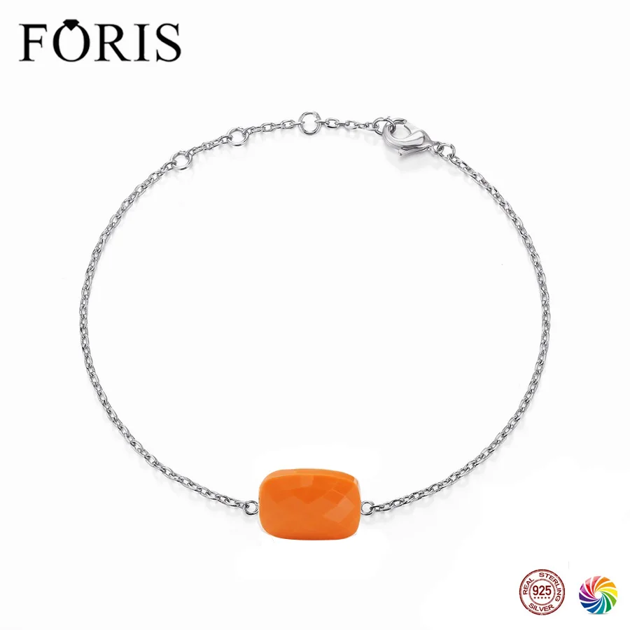 

FORIS Brand Jewelry Crystal 925 Silver Bracelet For Friend Nice Gift PB019