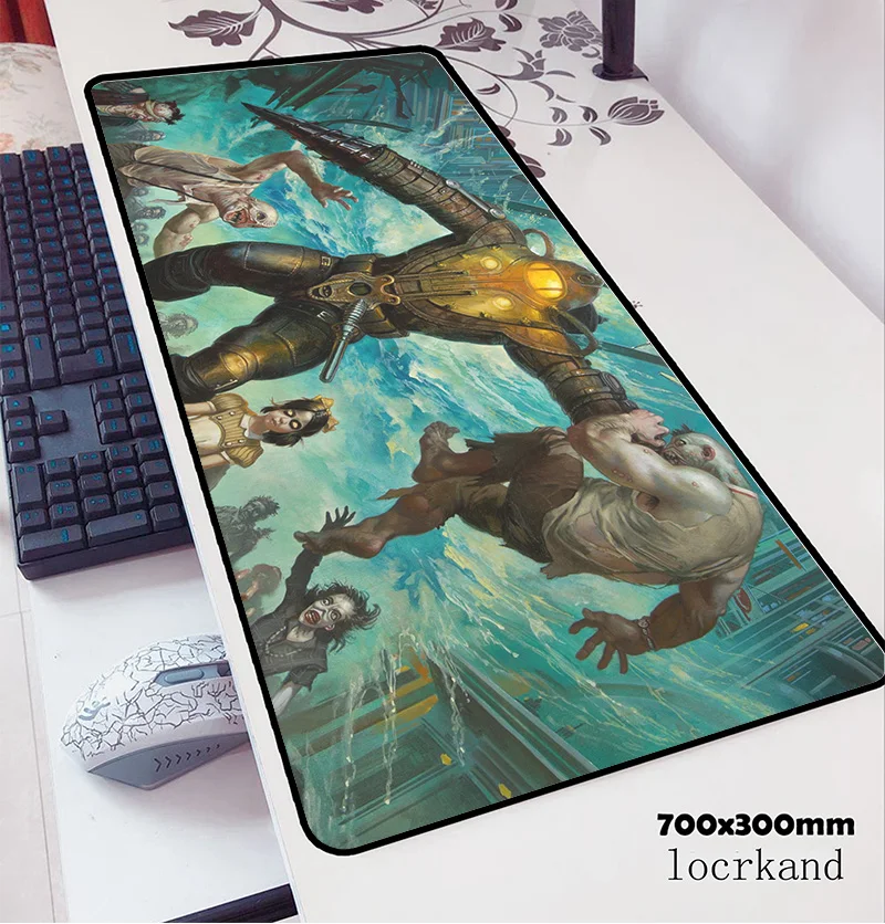  bioshock mouse pad 70x30cm gaming mousepad anime locrkand office notbook desk mat High-end padmouse