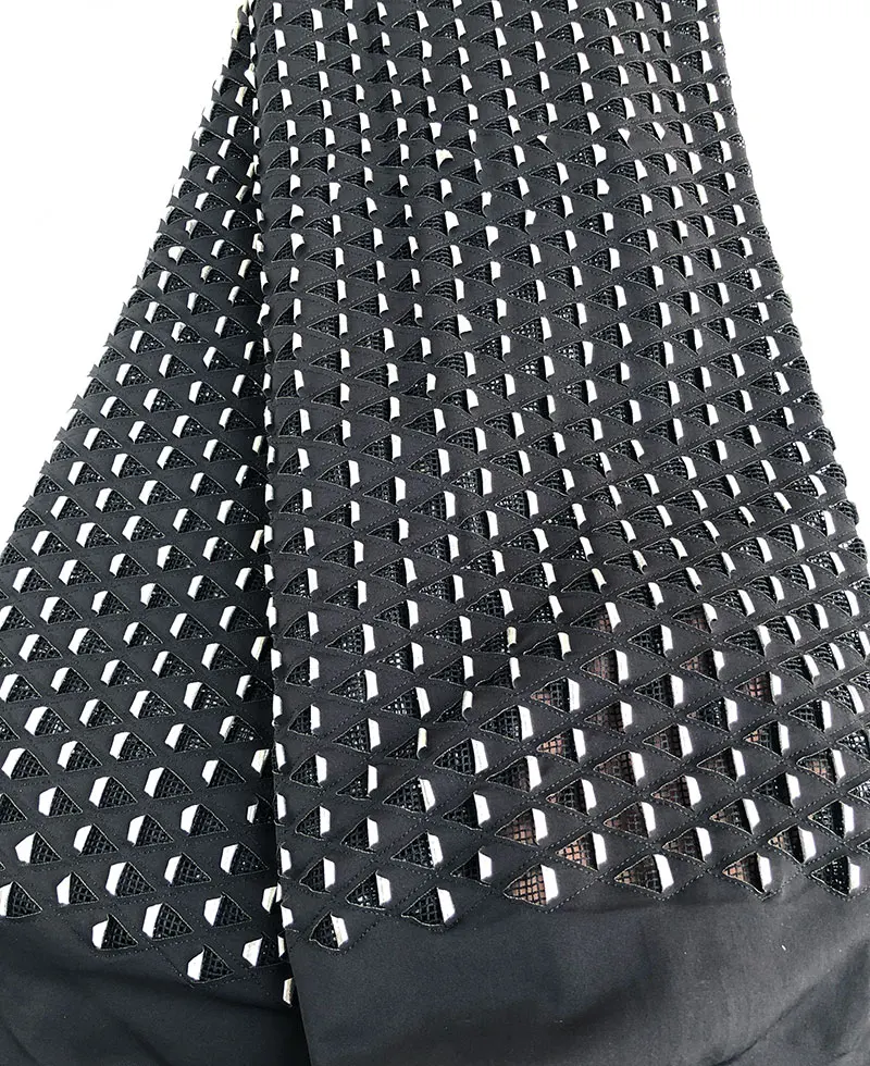 

flexible unique African lace fabric with all handcut holes very special Nigerian Garment cloth soft 5 yards per piece