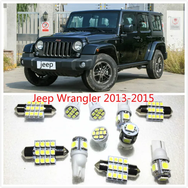 11 set White LED Lights Interior Package Map Dome For jeep Wrangler