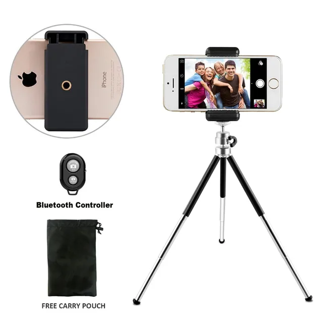 Best Price Duszake P3 Aluminum Phone Tripod For Iphone Lightweight Flexible Tripod Octopus Mini Tripod for Mobile Phone with Holder 