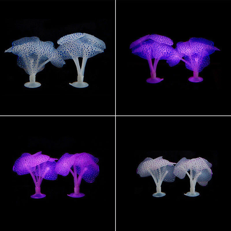 Аквариум светящиеся искусственные Медузы силиконовые искусственные водные растения флуоресцентные яркие Медузы аквариумный Декор