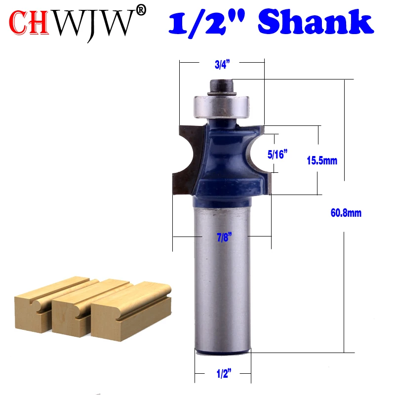 1PC 1/2" Shank Bullnose Beading Router Bit 3/16&quotr - 5/16" bead | Инструменты