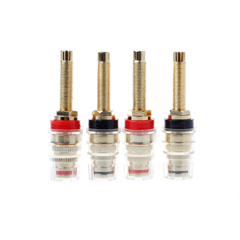 

4 Pcs Brass Crystal Binding Post Terminals Connector For Speaker Amplifier 4mm Banana Plug -B119