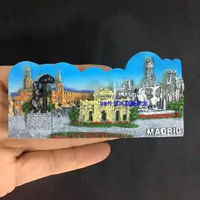 Креативный испанский магнит для путешествий, холодильник, Мадрид, Valencia, смола, 3D магнитный стикер на холодильник, сувенир для путешествий, украшения для кухни