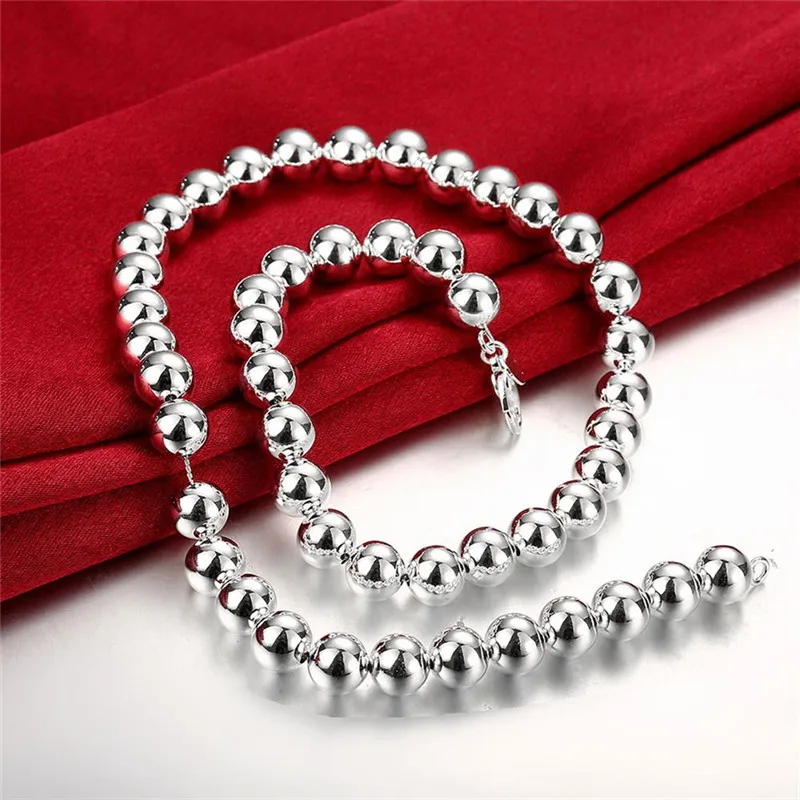 

Chain 925 Silver 1Pcs 20 Inches Sweet And simple Long Clavicle Chain 10M Buddha beads chain Pendnant Necklace