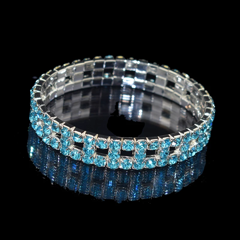 

7 Color Fashion Crystal Bracelet Red Blue Crystal Elastic Bracelet Bracelet Ladies Wedding Bridal Jewelry Holiday Gift