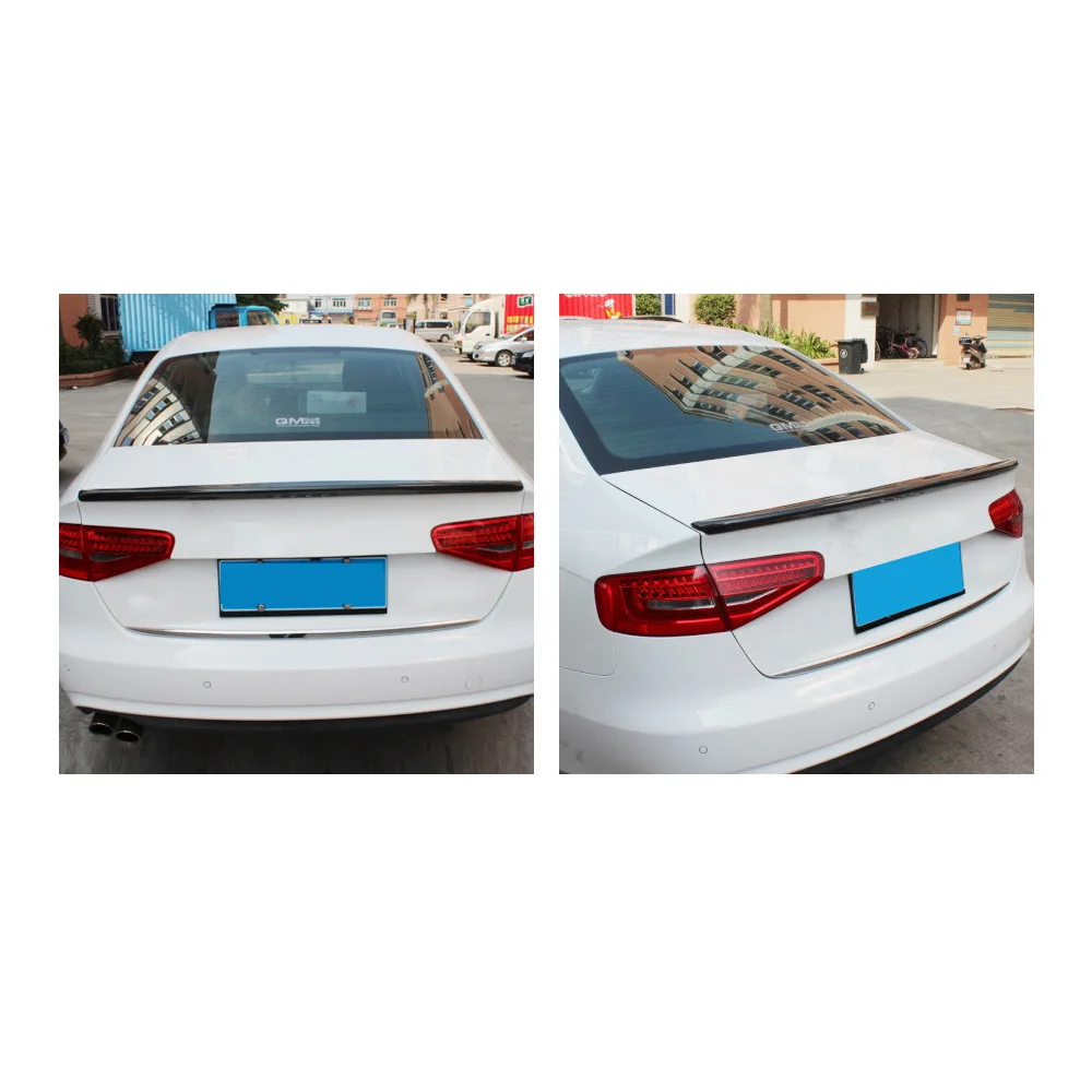 Углеродное волокно авто задний багажник загрузки спойлер Наклейка Крыло для Audi A4