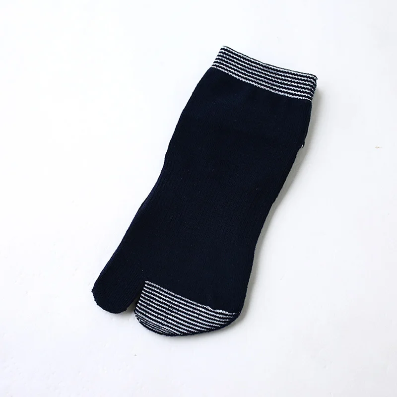 Мужские осенне-зимние модели носков без пятки японские носки с двумя пальцами студенческие модные теплые и удобные носки - Цвет: navy