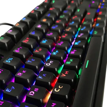 

10 Styles Translucent Double Shot PBT 104 Keycaps Engllish/Russian Translucent Backlight Keycaps For Cherry MX Keyboard Switch