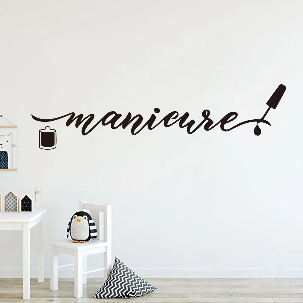 pic Papel De Parede De Manicure E Pedicure adesivo de parede de logotipo esmalte de unha grande para salao de manicure pedicure beleza salao de beleza decalque da parede decoracao vinil