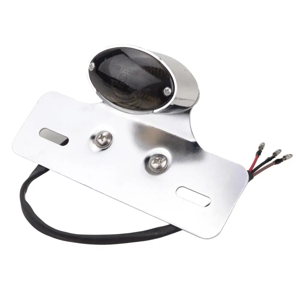 

GOOFIT Chrome Motorcycle Rear Brake Tail Light With Integrated Turn Signals Indicator Lamp for Scooter PocketBike ATV J065-844