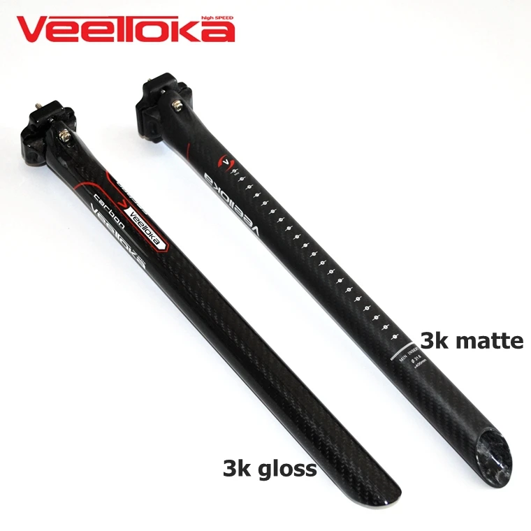 VEETOKA 3k carbon fibre bike seatpost mountain road bicycle seat post Straight tube seat tube