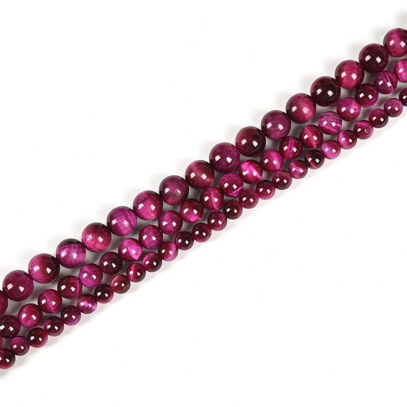 

Pick Size Rose Red Gemstone Beads 6/8/10/12mm Tiger Eyes DIY Round Bracelet Necklace Loose Beads 15inch Gem Preferred Gift H258