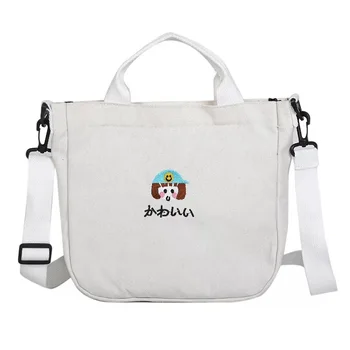 

2019 new trend cross body canvas bag cartoon embroidery pattern fashion simple mini bag Cross-body bag for ladies