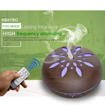 

550ml Air Humidifier Aroma Essential Oil Diffuser Wood Grain Ultrasonic Cool Mist Humidifier for Office Home Bedroom Living Room