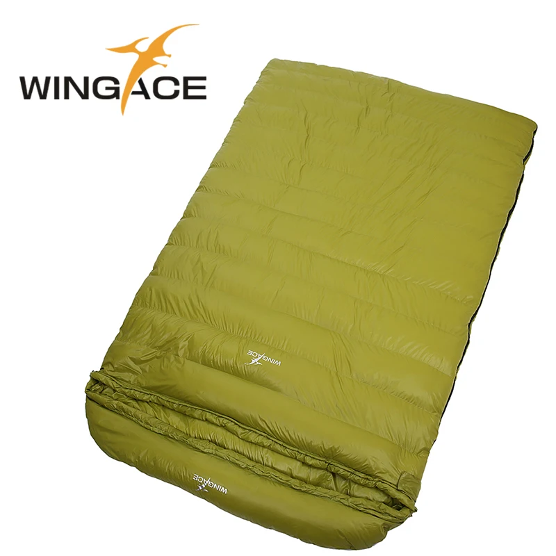 Free Shipping  WINGACE Fill 2000G Duck Down Ultralight Camping Sleeping Bag Outdoor Travel Adult Winter Envelope D