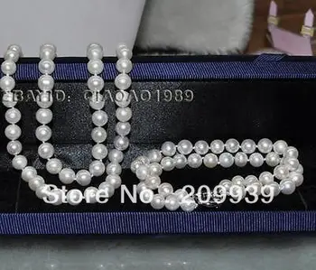 

huij 002097 AA 7-8mm 2lines freshwater cultured pearl Set Necklace & Bracelet