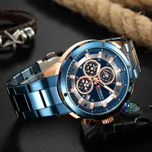CURREN Watch for Men Blue Luxury Quartz Stainless Steel Man Watches Top Brand Luxury Chronograph Clock Watch Luxury Wristwatches nary brand blue face watches man watch stainless steel casual japanese quartz wristwatches male clock men s fashion watch