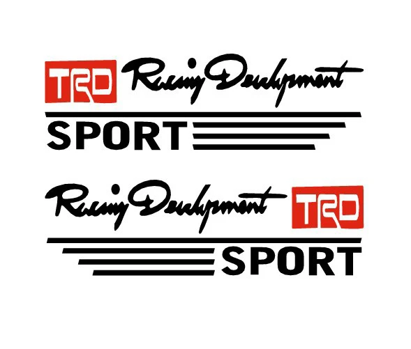 2 шт. автомобильный Стайлинг TRD спортивный логотип автомобиля зеркало заднего вида наклейка персонализированные украшения персонажа - Название цвета: Черный